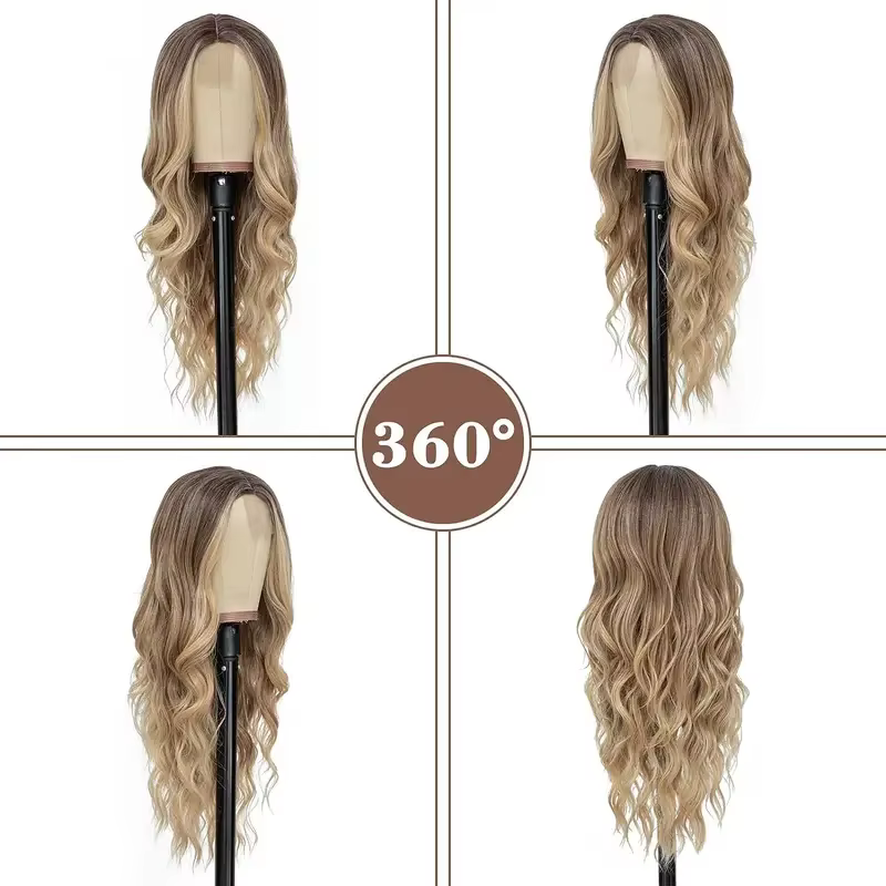 Cosplay Blonde femmes perruques Ombre Blonde perruque bouclée en liquidation sans colle rose noir vi