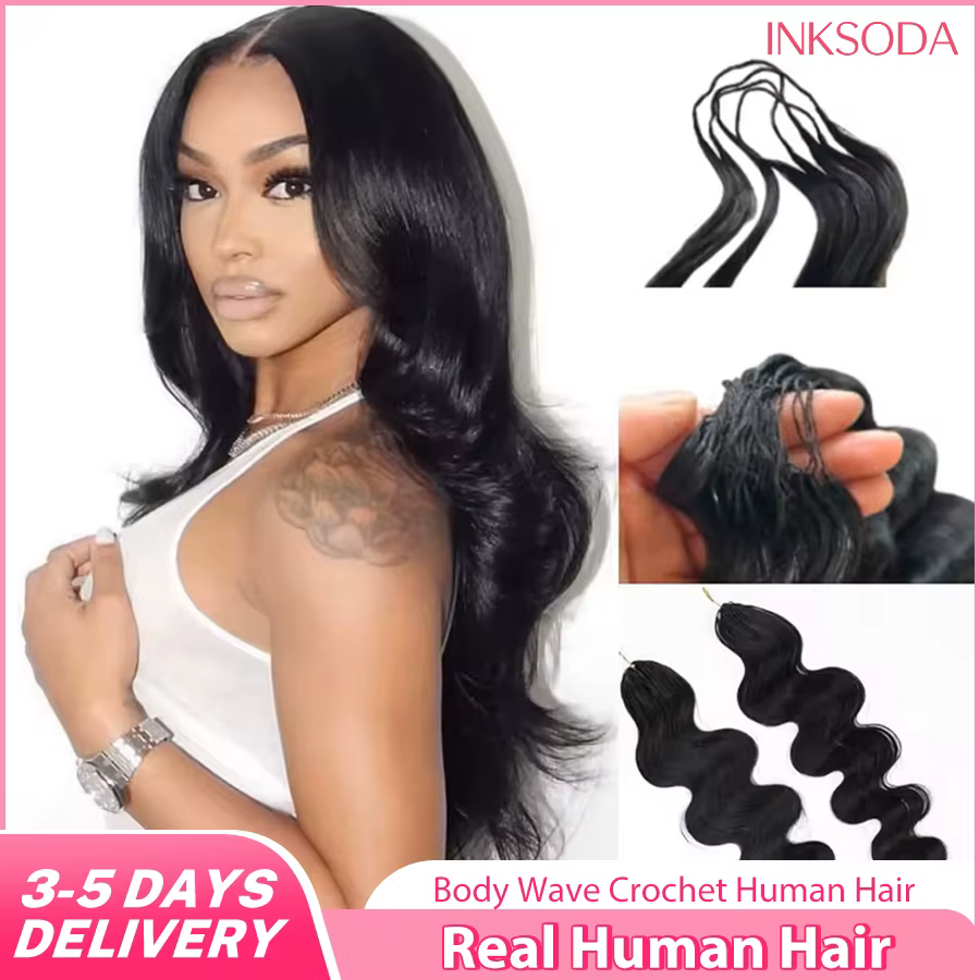 Extensions de cheveux humains au crochet de 30 pouces, ondulés, 12A, sans nœuds, pré-séparés, en plu