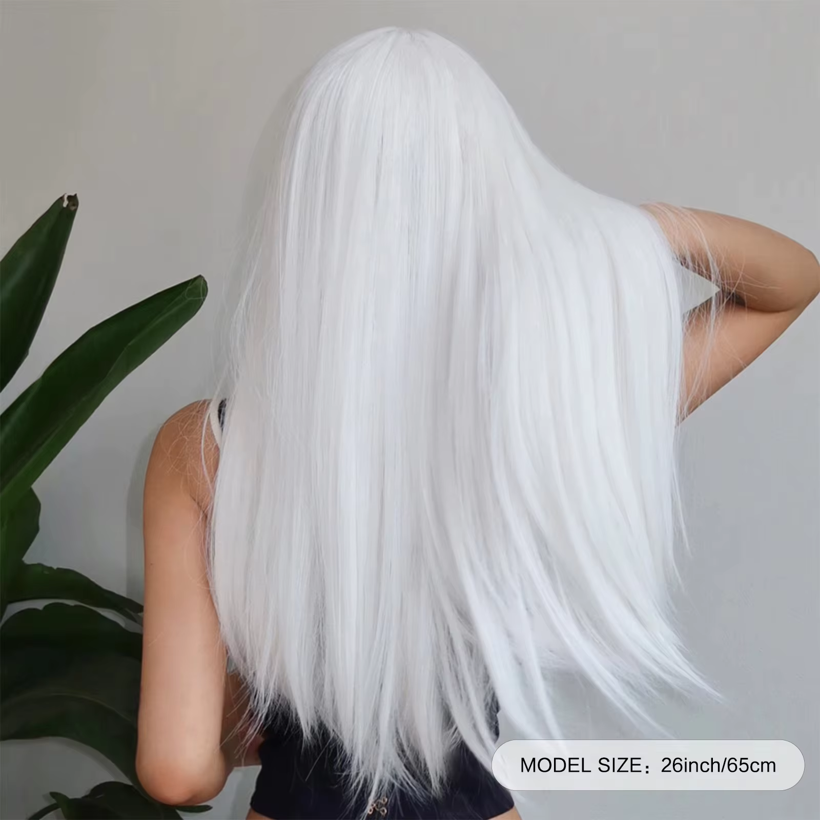Perruques synthétiques longues et droites blanches pour femmes, cheveux artificiels colorés pour fêt