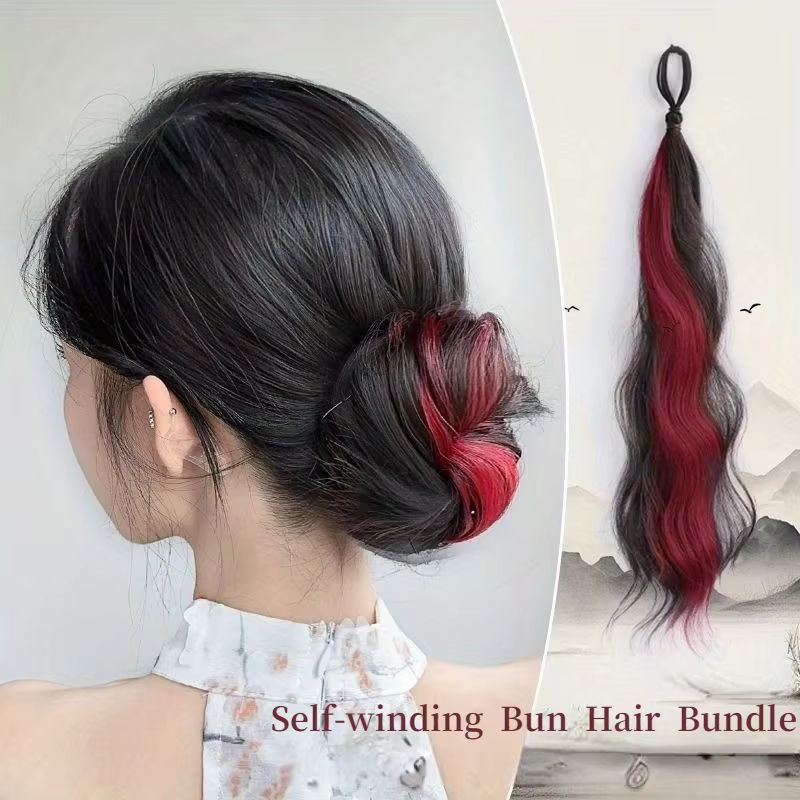 Perruque synthétique à tête sphérique à remontage automatique de 50cm, lot de cheveux pour femme, ch