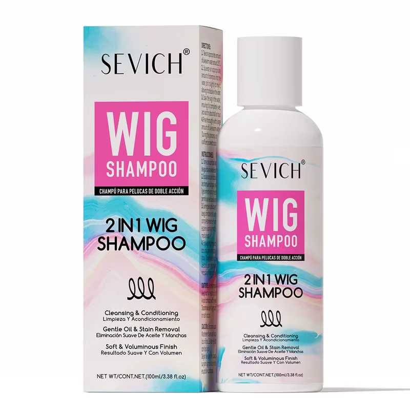 Shampoing pour perruque 2 en 1, pour cheveux synthétiques, trempage et rinçage, nettoyage en profond