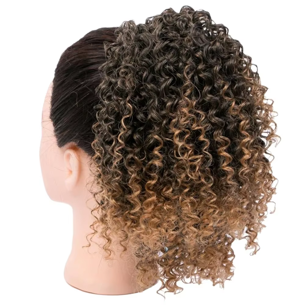 Synthétique court Afro crépus bouclés queue de cheval morceau de cheveux pour afro-américain queue d