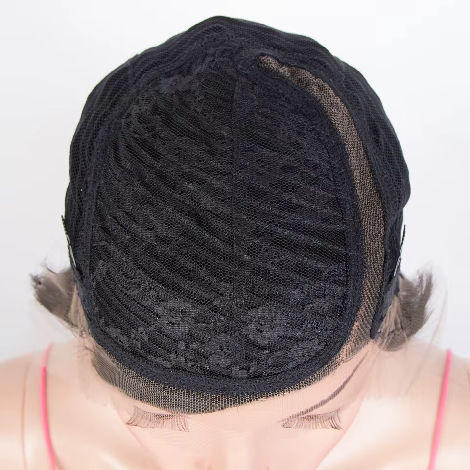 Lekker noir court coupe lutin 13X1 C partie dentelle avant 100% perruque de cheveux humains pour les