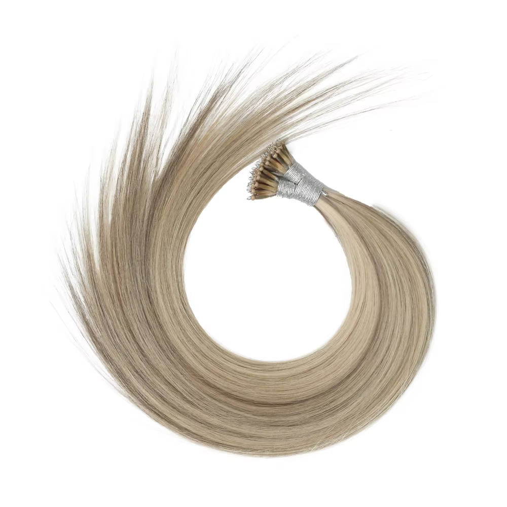 Extensions de cheveux Nano Rings à pointe droite, cheveux humains vierges naturels Shadow 100%, lots