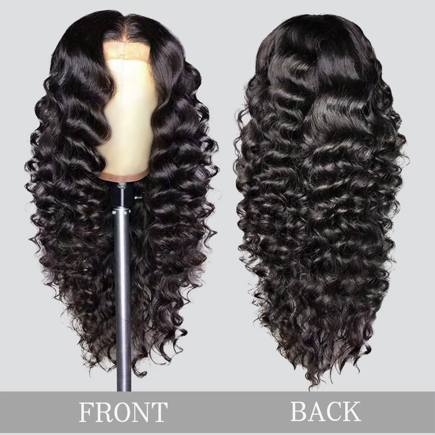 Perruques Lace Front HD Loose Deep Wave en Cheveux Humains Noirs Naturels Pré-Pluckées avec Baby Hai