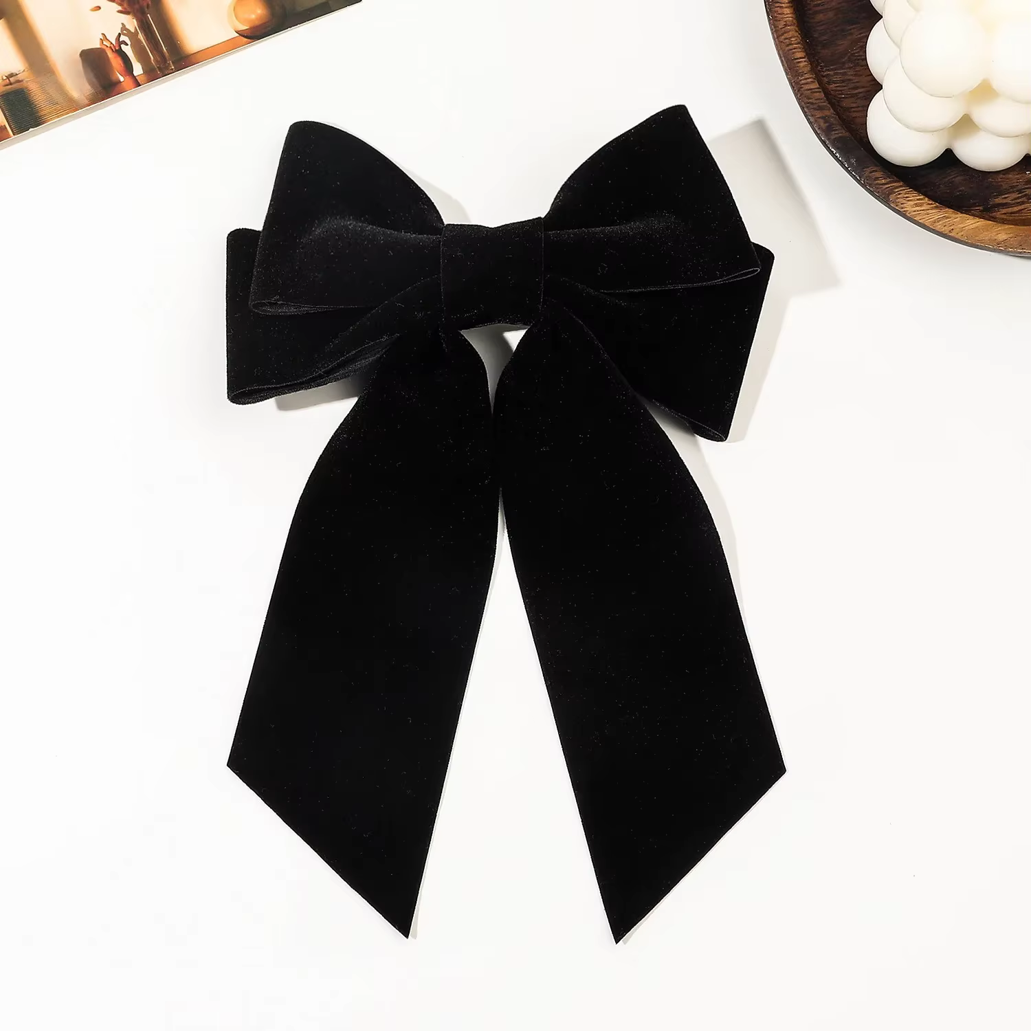 Épingles à cheveux en velours pour femmes et filles, grand nœud, rubans doux et élégants, pinces à c