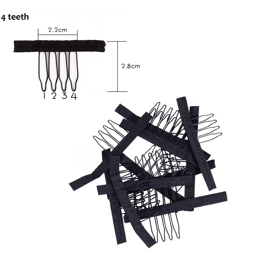 Pinces à perruque 4-7 dents, clips pour extensions de cheveux en acier inoxydable, peignes à clipser