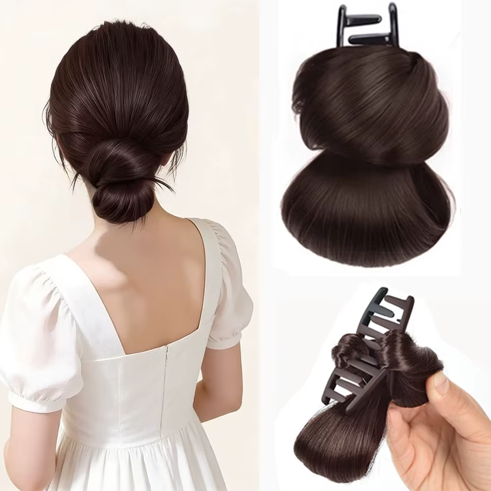 Queue de cheval synthétique à pince pour femme, tête de fleur, cheveux bouclés, perruque moelleuse,