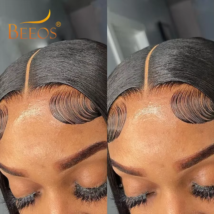 BEEOS-Perruque Brésilienne de Cheveux Naturels Lisses, Ultra Ajustée, 13x6, Prêt à vitation, HD
