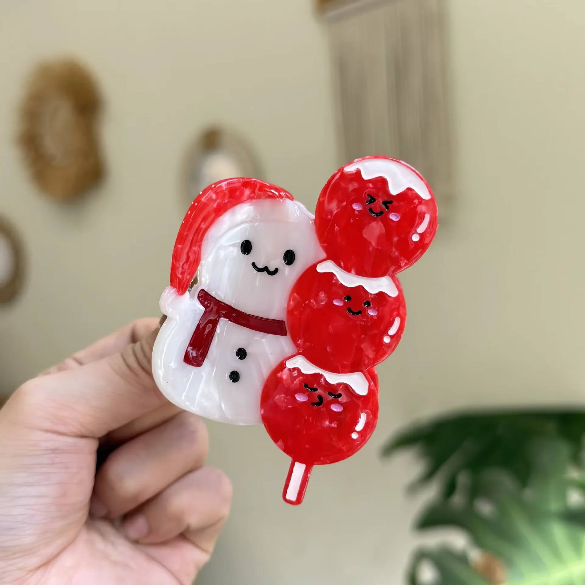 Pinces à cheveux en acétate pour femmes et filles, série de noël d'hiver, strass, flocon de neige, a