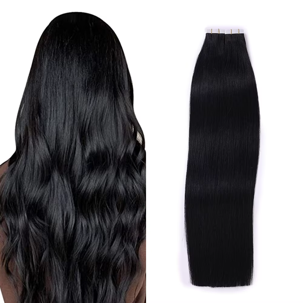 Extensions de cheveux humains vierges russes de haute qualité, en gros, avec bandes adhésives, 40 pi