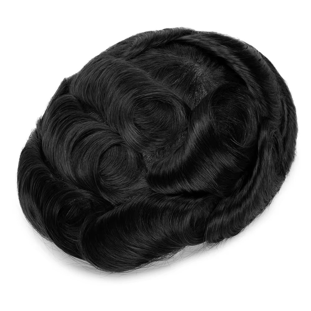 Perruque toupet de cheveux humains naturels pour hommes, Durable, Fine, Mono dentelle, prothèse capi