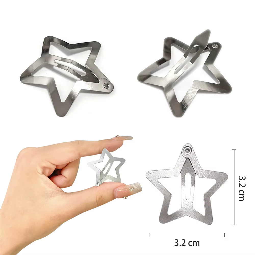 Pinces à Cheveux en Forme d'Étoile Argentée Filig123, Épingles en Métal, Barrettes, Bijoux sans Nick