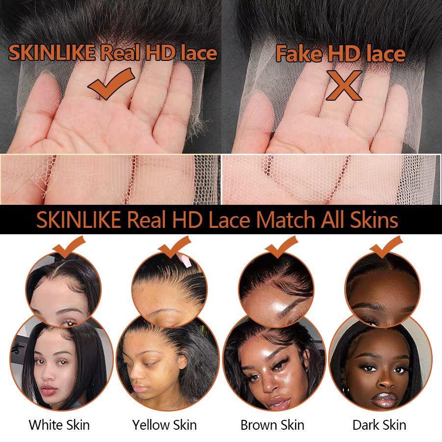 BEEOS-Perruque Lace Front Wig Brésilienne Naturelle, Cheveux Humains, Coupe Pixie, Pre-Plucked, 13x4