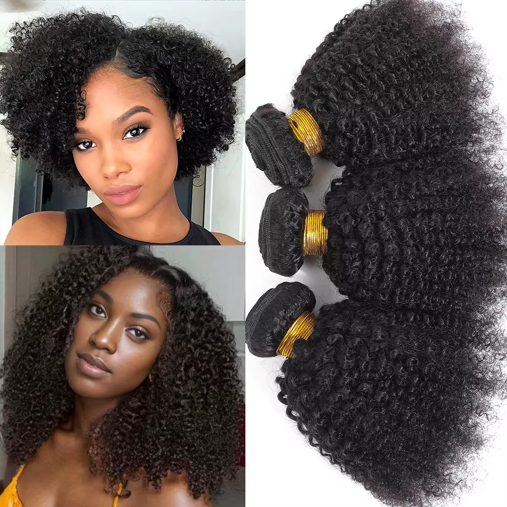 Tissage en Lot Brésilien Naturel Afro Crépu et Bouclé, Extensions de Cheveux, 4b 4c, Vente en Gros