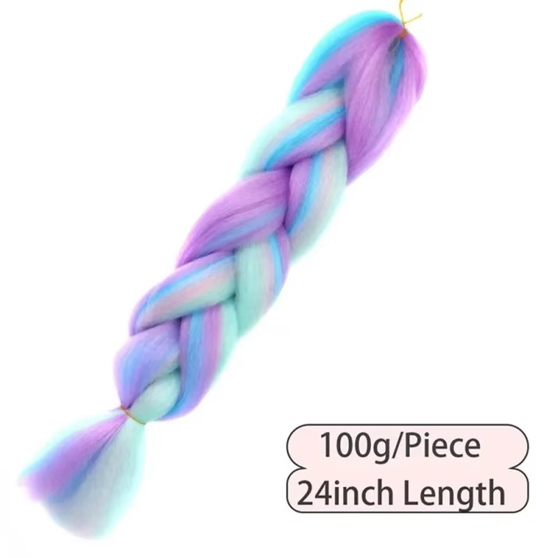 Tresses synthétiques longues de 24 pouces, 100g, extension capillaire au crochet