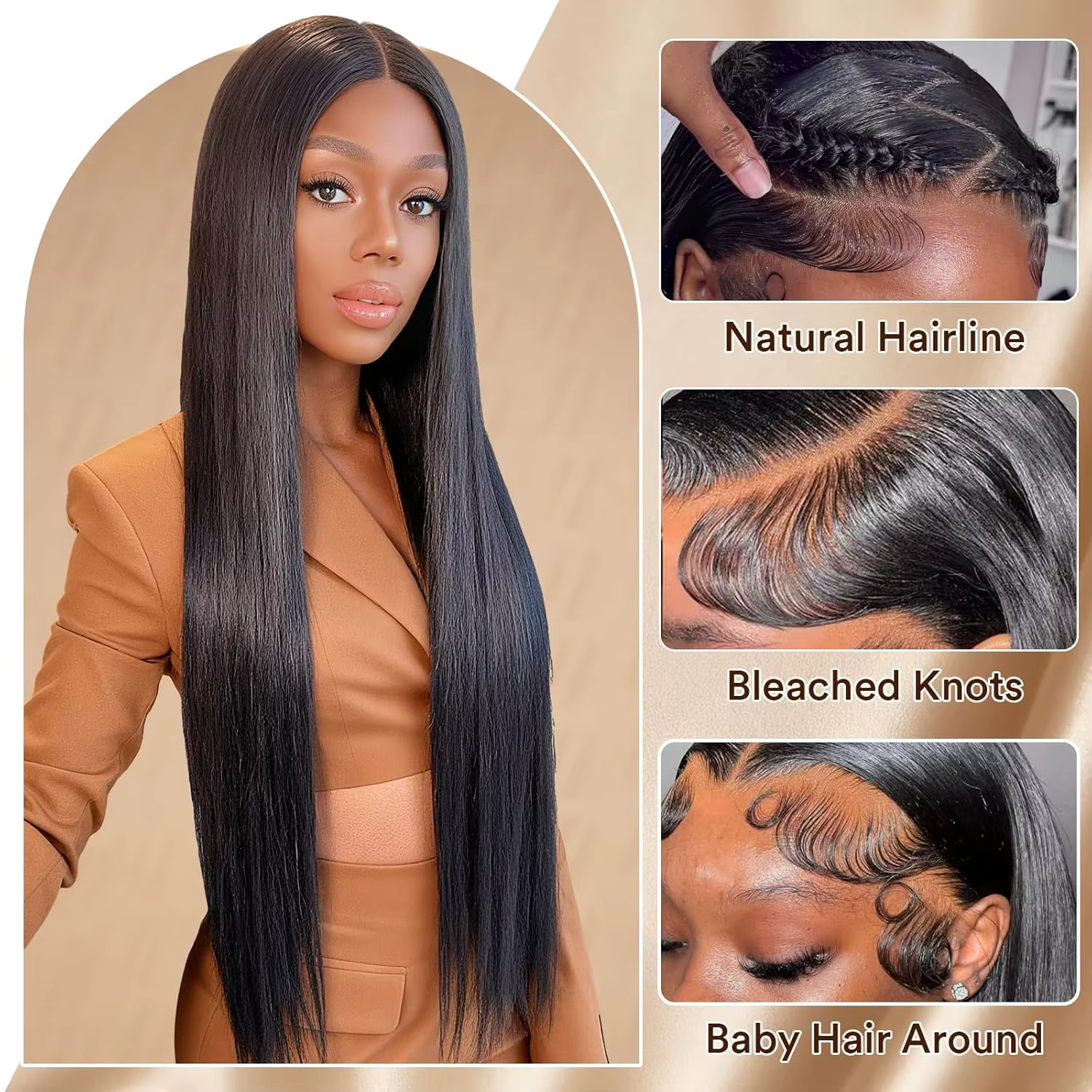 Perruques de cheveux humains bruts HD ultra-lisses 13x6 de 30 à 40 pouces, densité 200, perruque fro