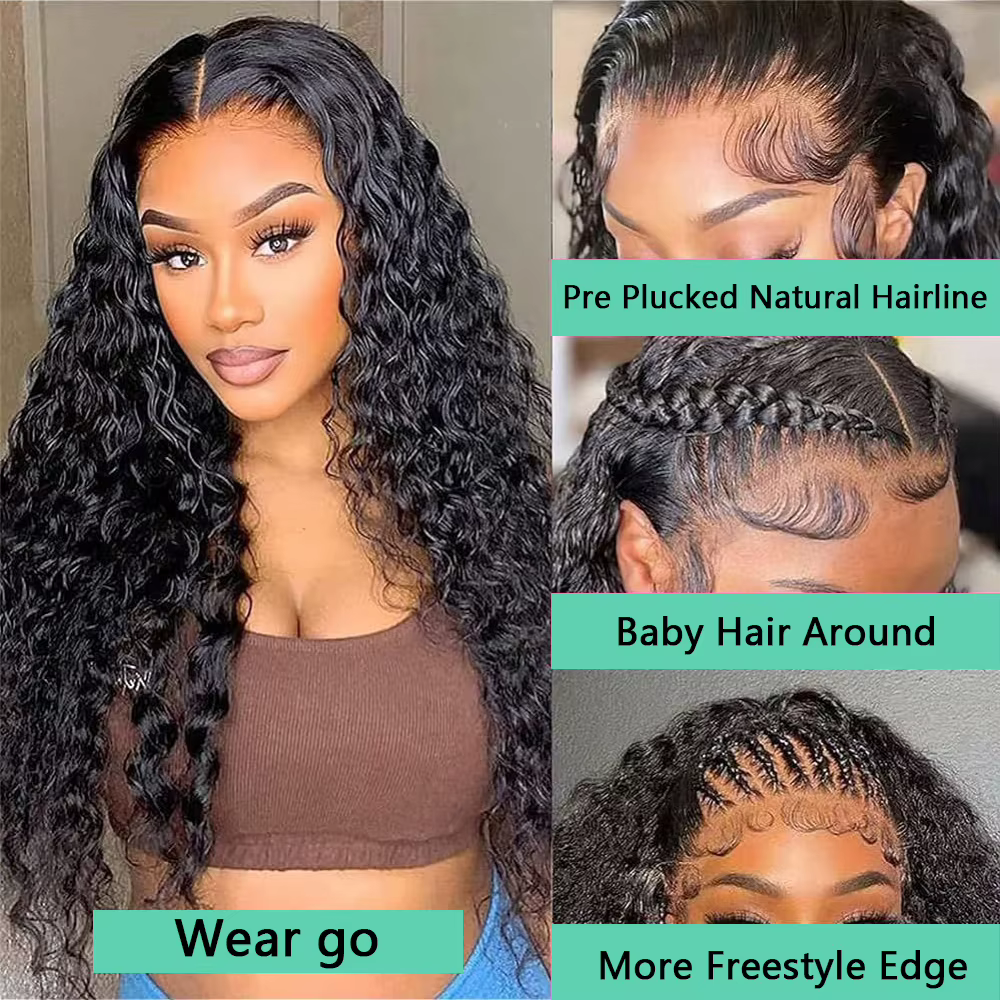 Perruque Brésilienne Ondulée Sans Colle, Cheveux Naturels, Prêt à vitation, 6 Tages, 30 Pouces, Préd