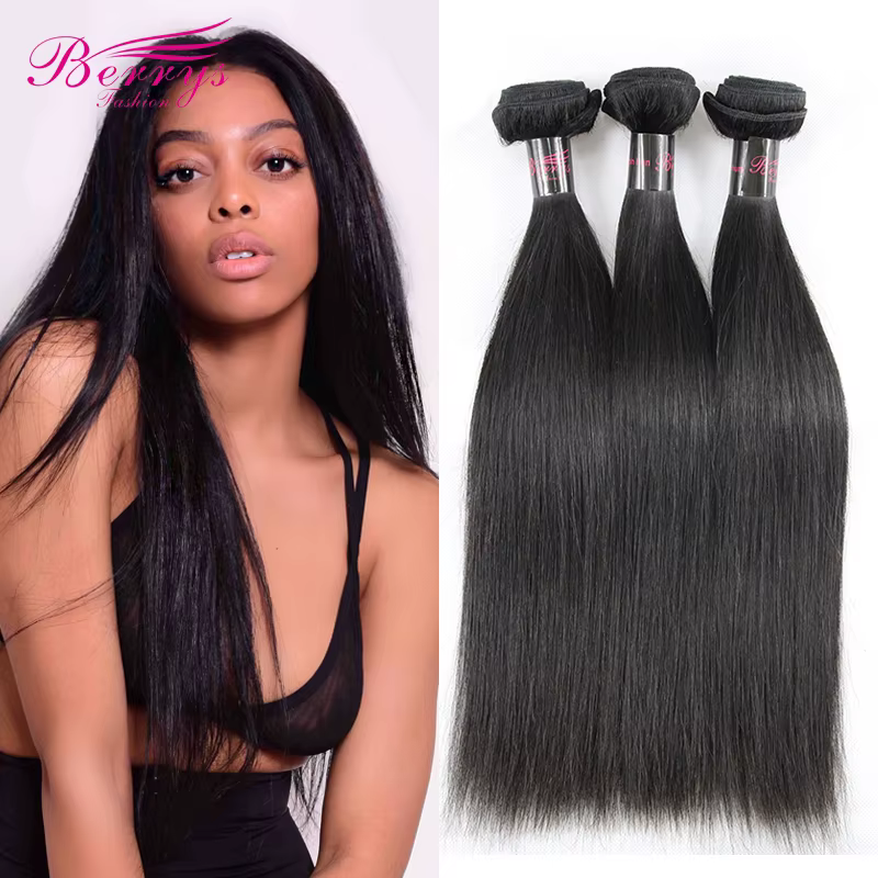 Extensions de cheveux vierges indiens, cheveux humains raides, double trame, non transformés, mode,