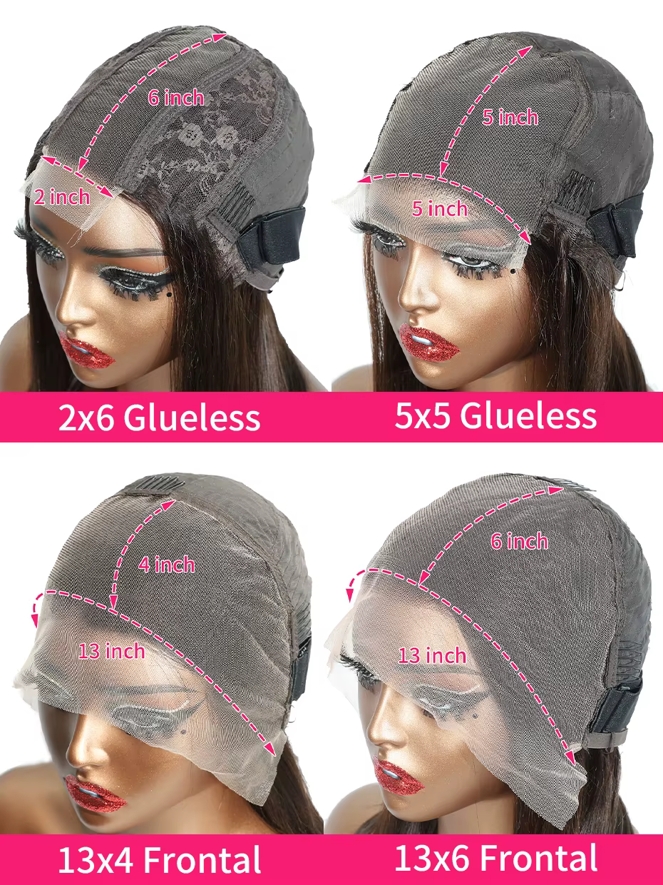 Extensions de cheveux transparentes lisses et droites 5x5 de 20, 22 et 24 pouces # Perruque Lace Fro