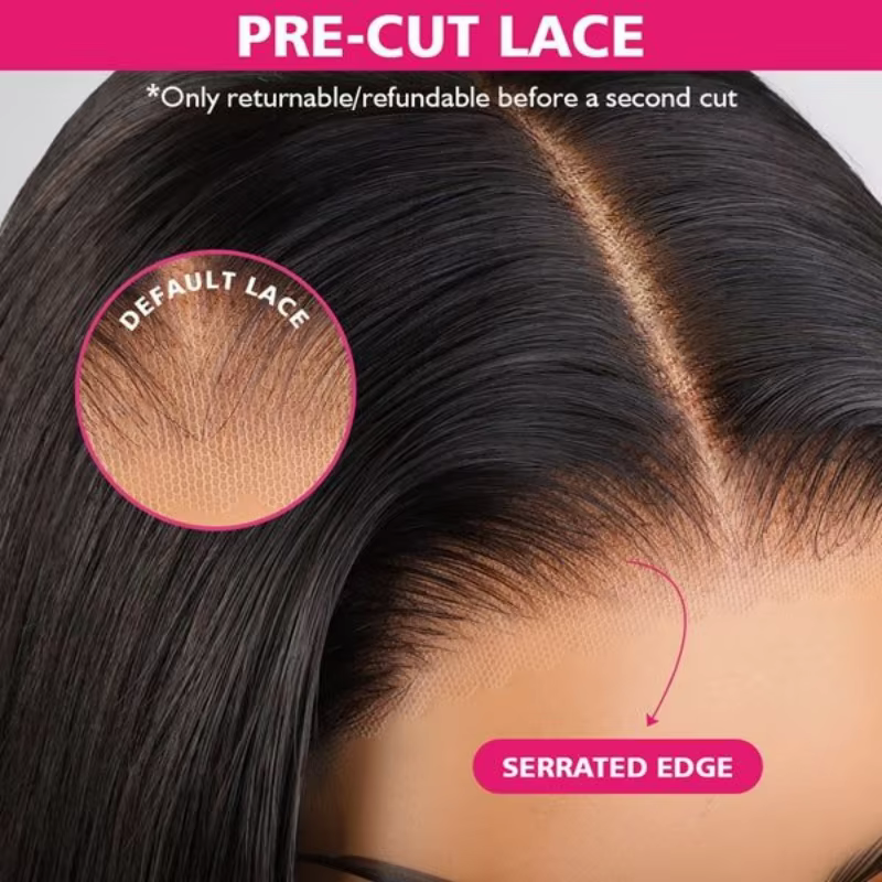 Perruques de cheveux humains lisses sans colle HD 13x6 250% Wear & Go, perruque frontale en dentelle