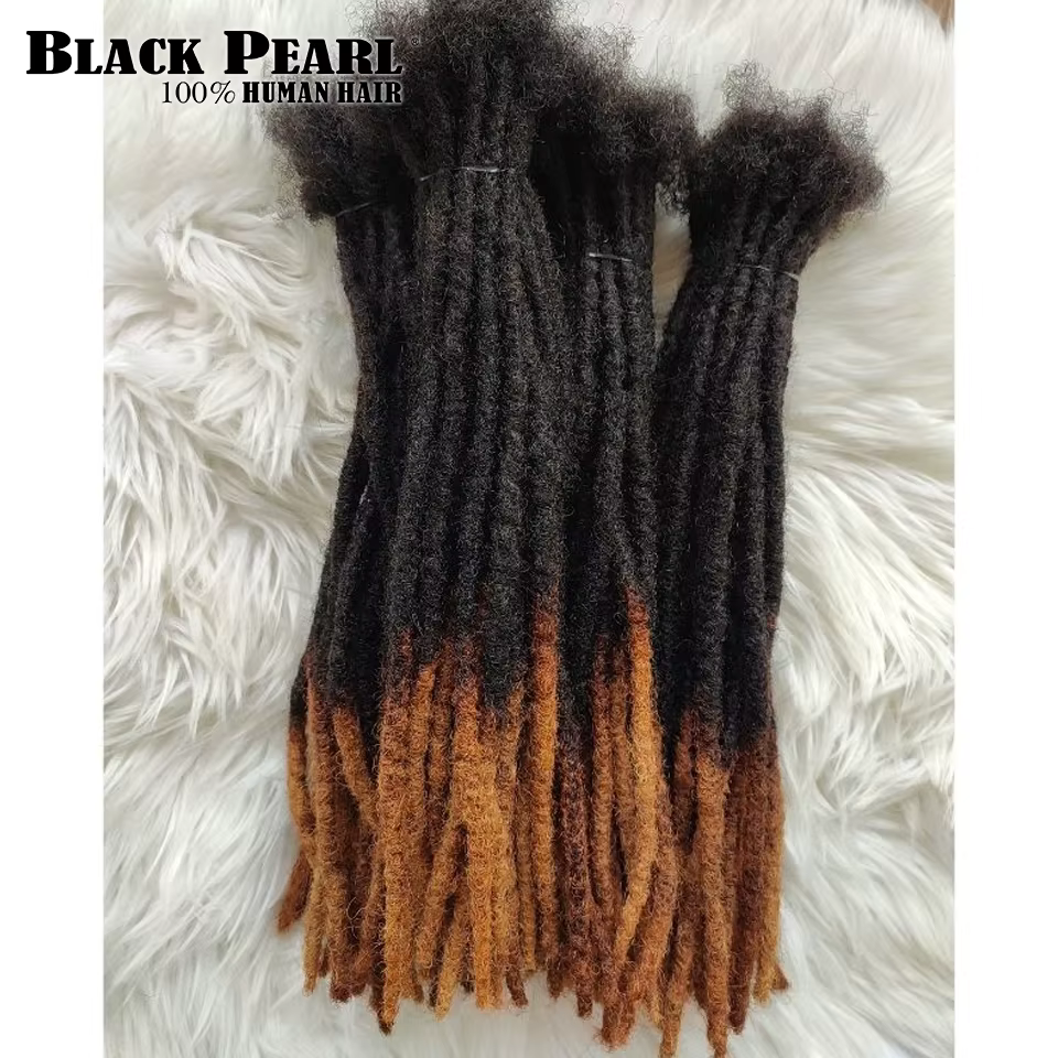 Extensions de dreadlocks en cheveux humains, texture Kinky Straight, 100% cheveux naturels