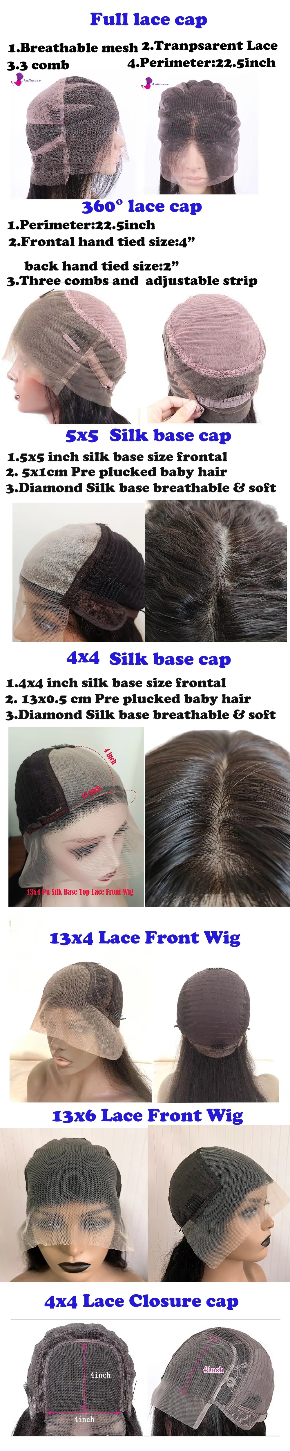 Perruques Lace Front Body Wave Marron avec Mèches, Base en Soie / Perruque Full Lace Densité 200 pou