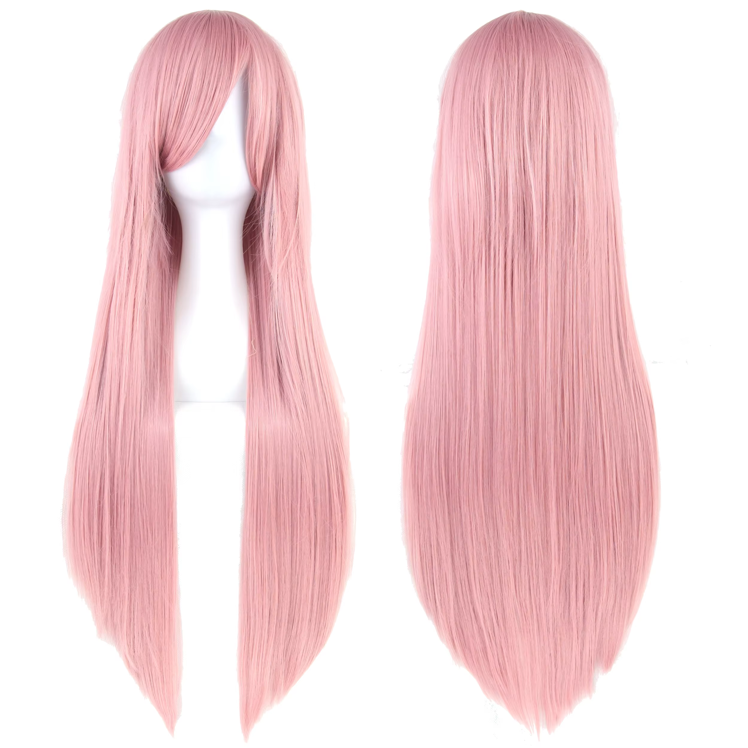 Perruque synthétique lisse rose avec frange pour Anime Hinagiku Katsura Cosplay Megurine Luka, perru