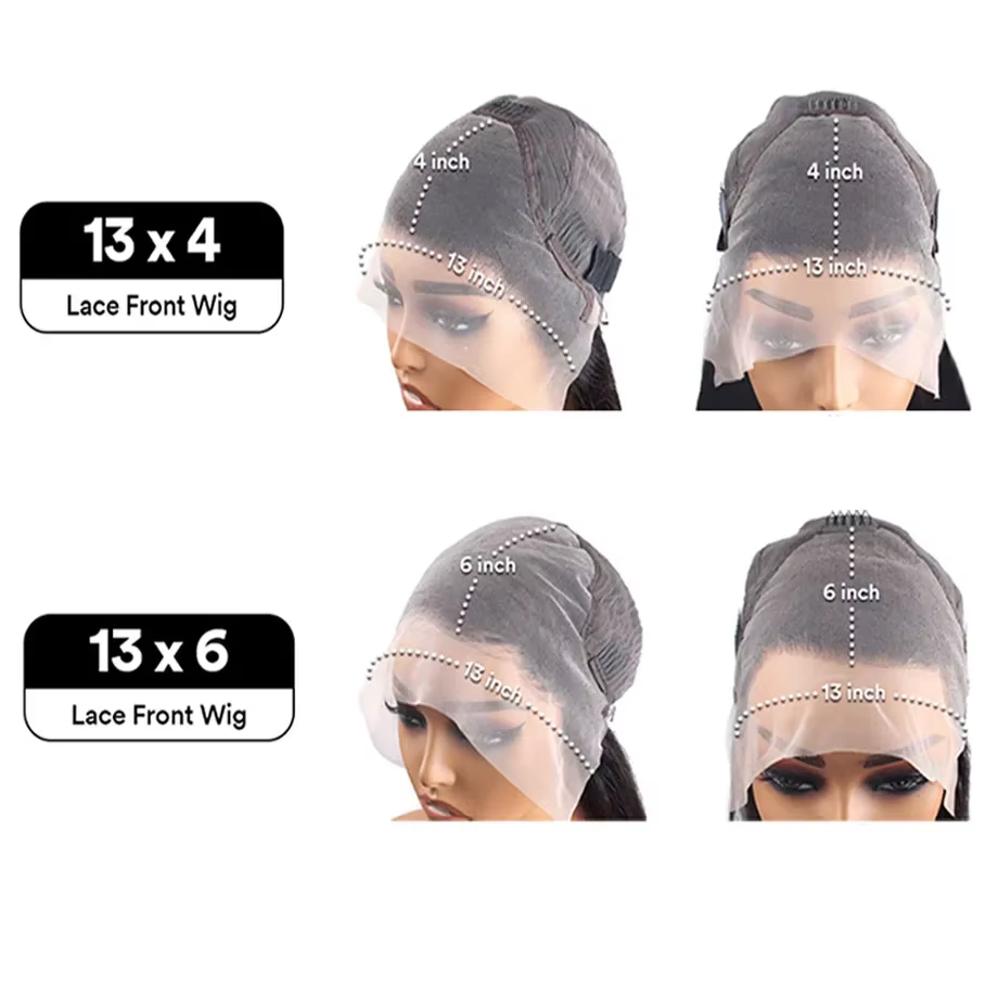 Perruques frontales en dentelle HD 13x6 en cheveux humains bouclés ondulés de 40 pouces, noires, bré