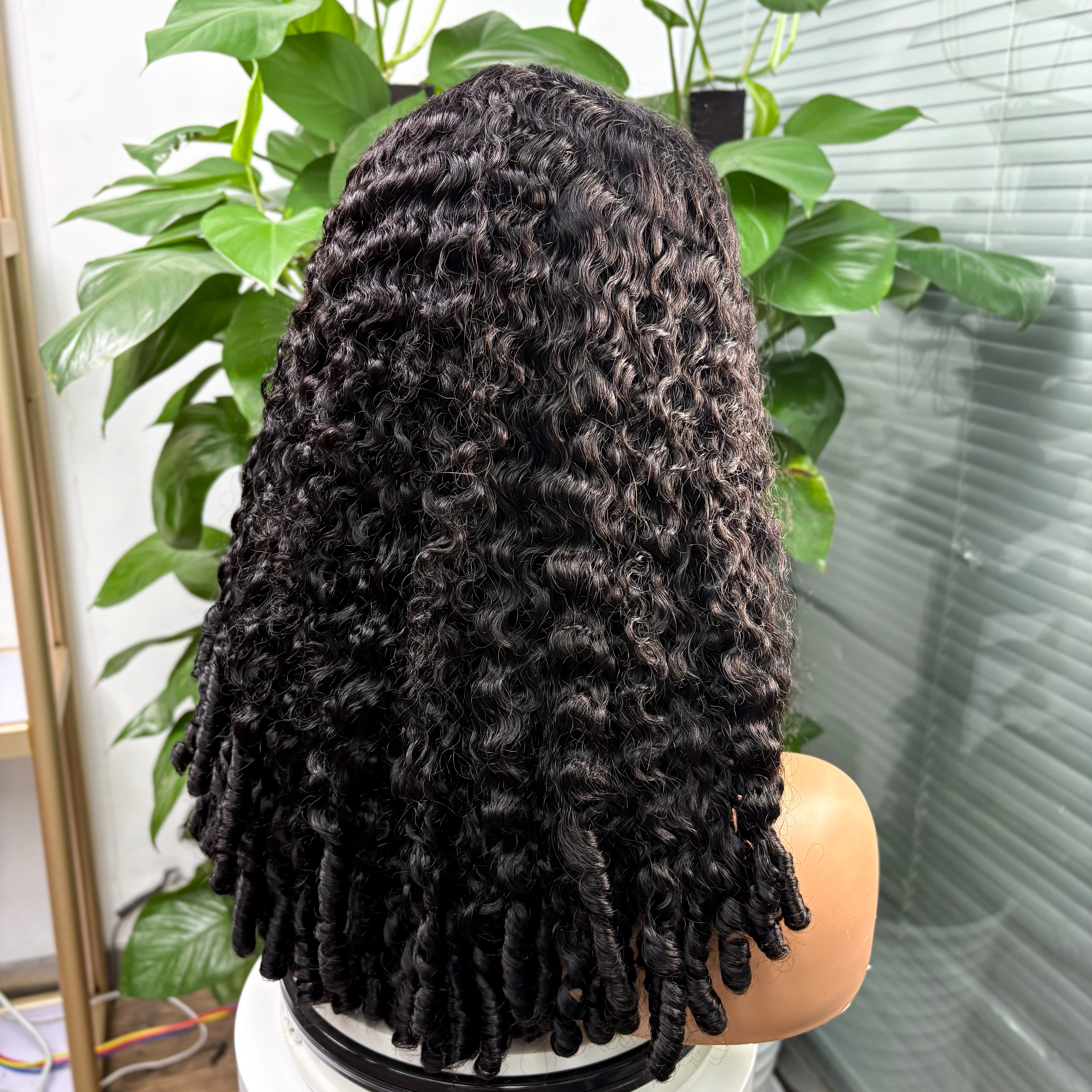 350% densité birmane spirale bouclés perruques de cheveux humains 5x5 sans colle dentelle fermeture