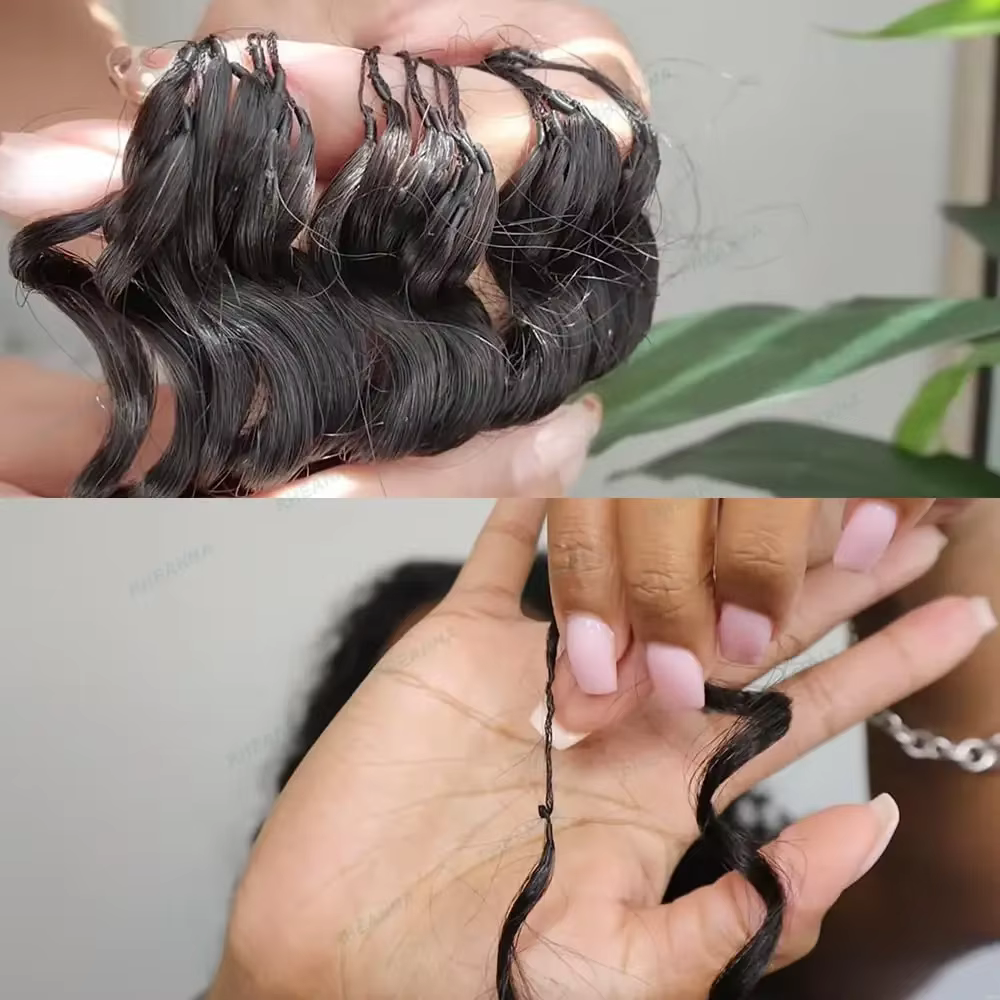 Extensions de cheveux au Crochet de vague profonde crépus bouclés Crochet cheveux humains sans noeud