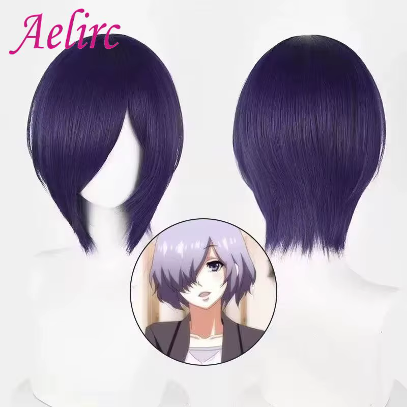 Ghoul de Tokyo Touka – perruque de Cosplay synthétique courte et lisse, perruque en Fiber résist