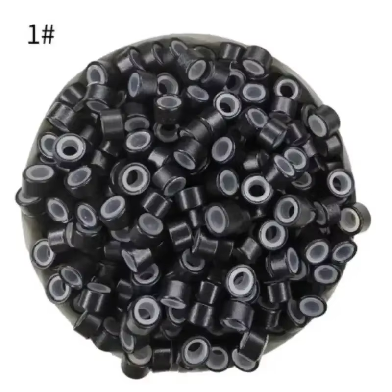 Extensions de cheveux, micro-anneaux 5*3*3mm, 100 pièces, micro-anneaux doublés de silicone, nano-an