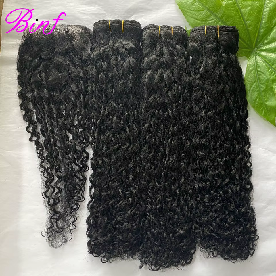 Lots de Cheveux Humains Bouclés Pixie Birmans en Gros avec Fermeture en Dentelle HD, Offre Spéciale 