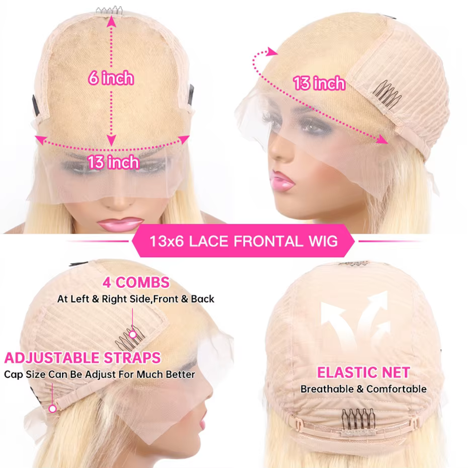 13x6 violet dentelle avant perruque de cheveux humains brésilien 613 Blonde rose gris dentelle front