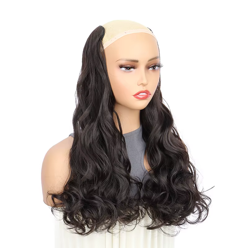 Extension de cheveux synthétiques longs bouclés ondulés de 20 pouces, extension volumineuse et moell