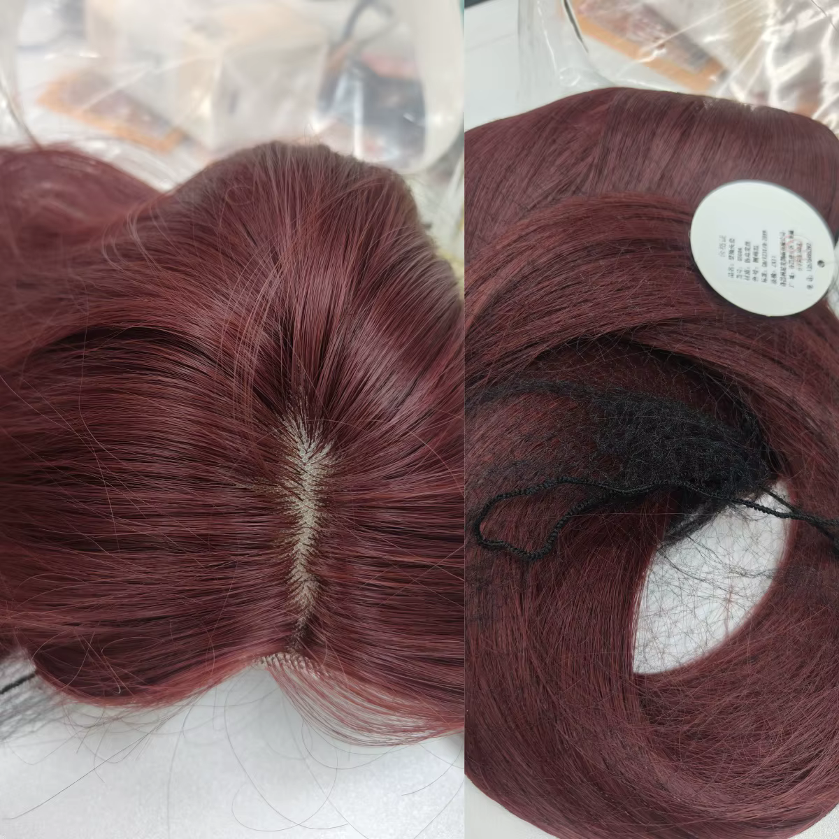 Perruque Lace Front Wig synthétique rouge longue et lisse pour femmes, perruques naturelles en dente