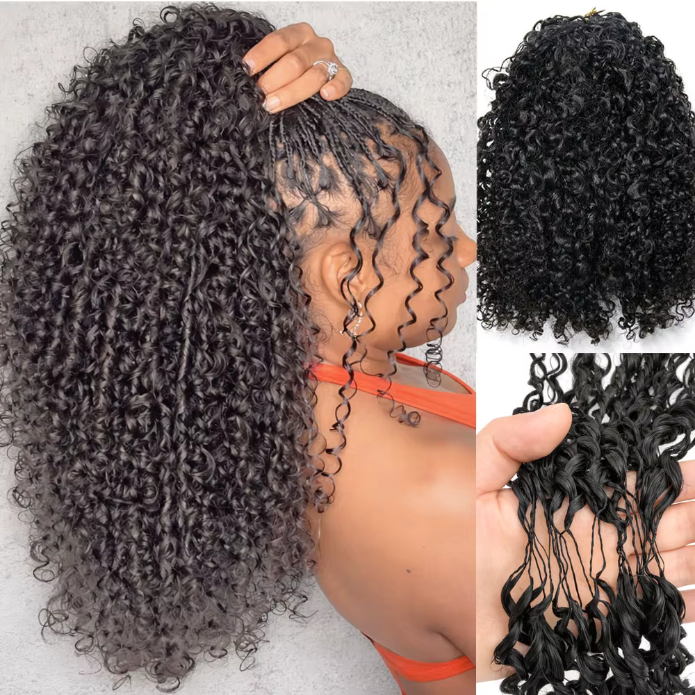Extensions de cheveux humains bouclés au crochet 12A, petites spirales, boucles profondes Pixie, che
