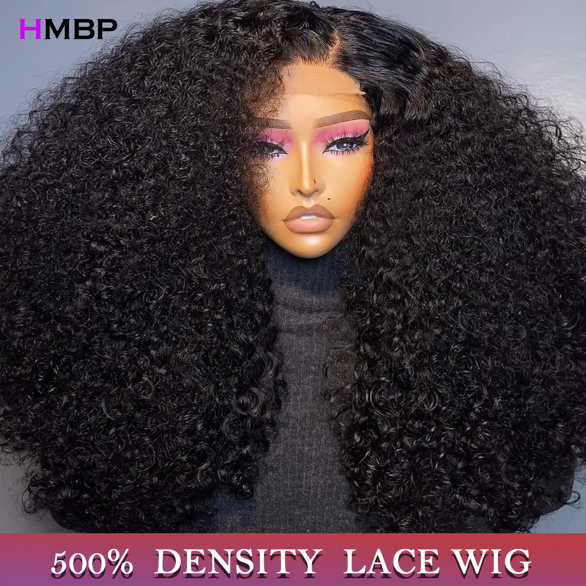 500 densité dentelle perruque cheveux humains Afro crépus bouclés perruque cheveux humains 13x6 Hd d