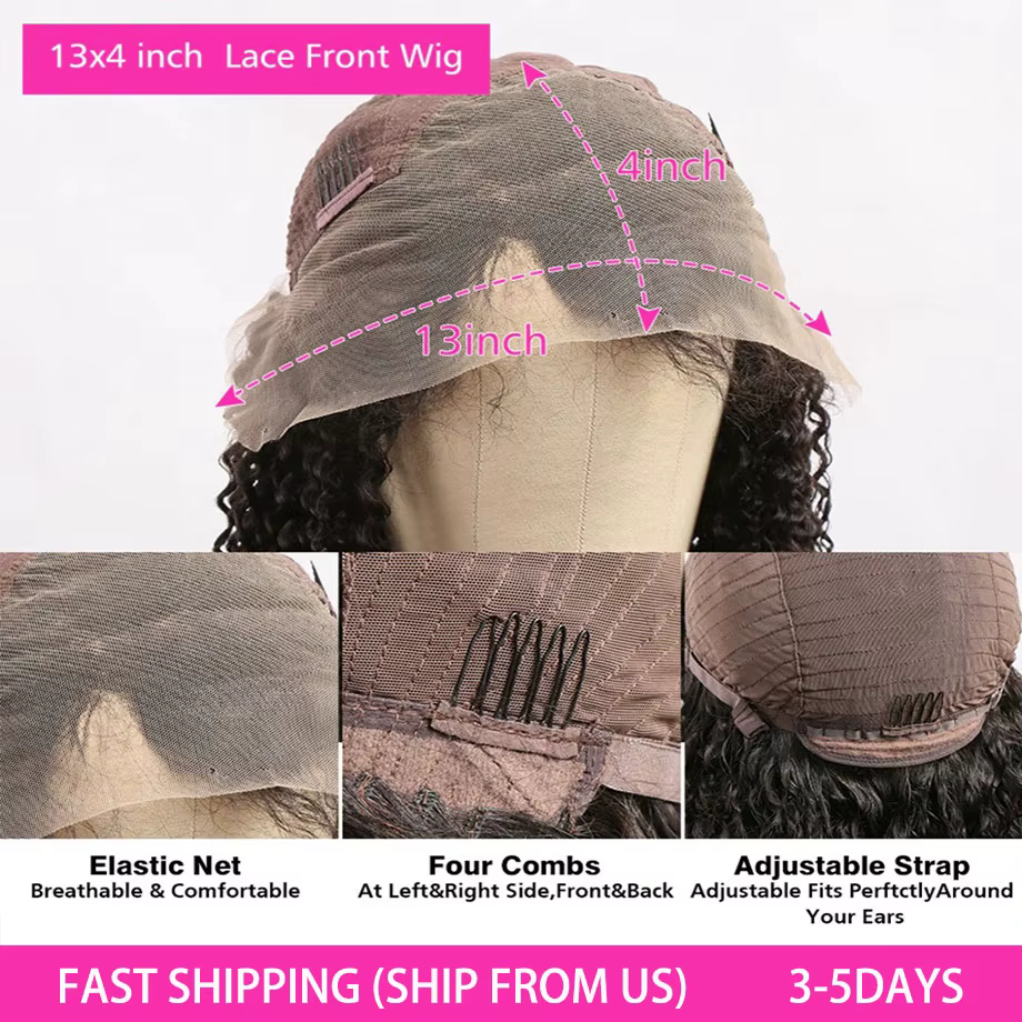 Perruque Lace Front Wig bouclée brésilienne naturelle, cheveux humains ondulés, pre-plucked, 30 amar
