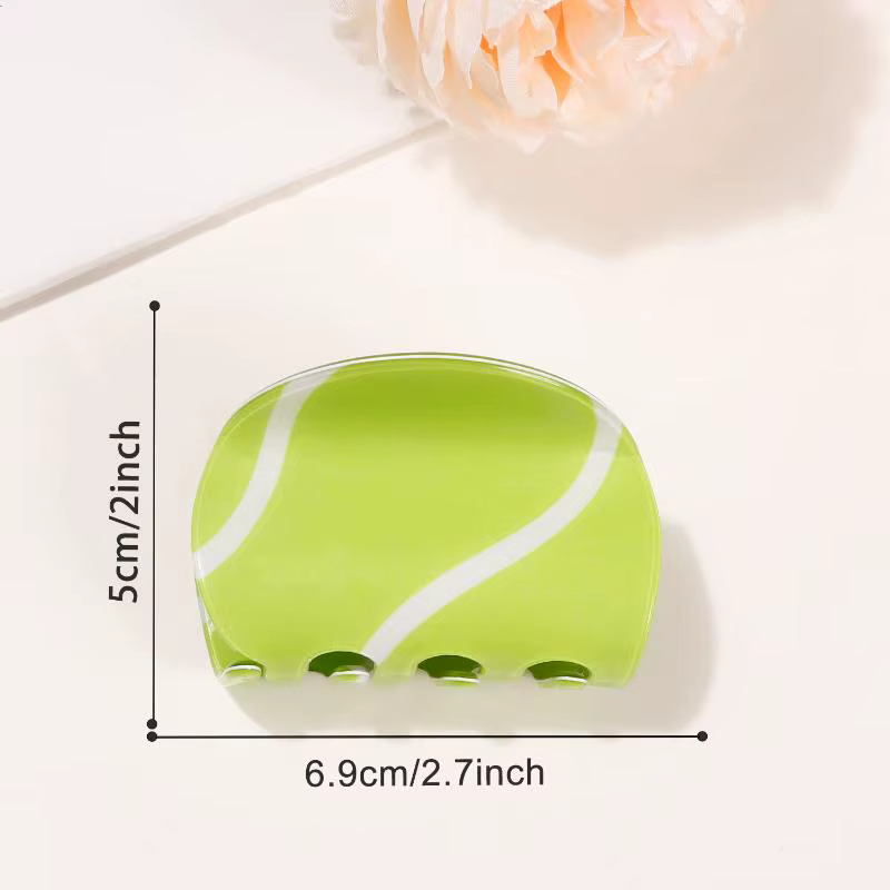 Montrez votre amour pour le tennis avec cette pince à cheveux en acétate – Accessoire tendance en fo