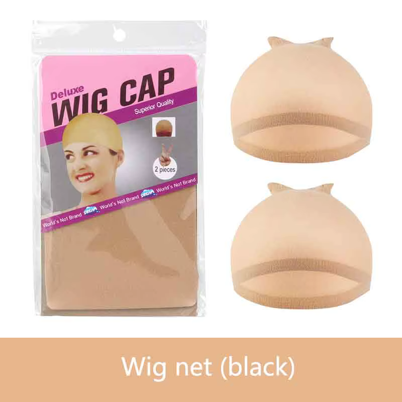 Lot de 2 bonnets à perruque ventilés en nylon, filet à cheveux noir et marron, en maille extensible,