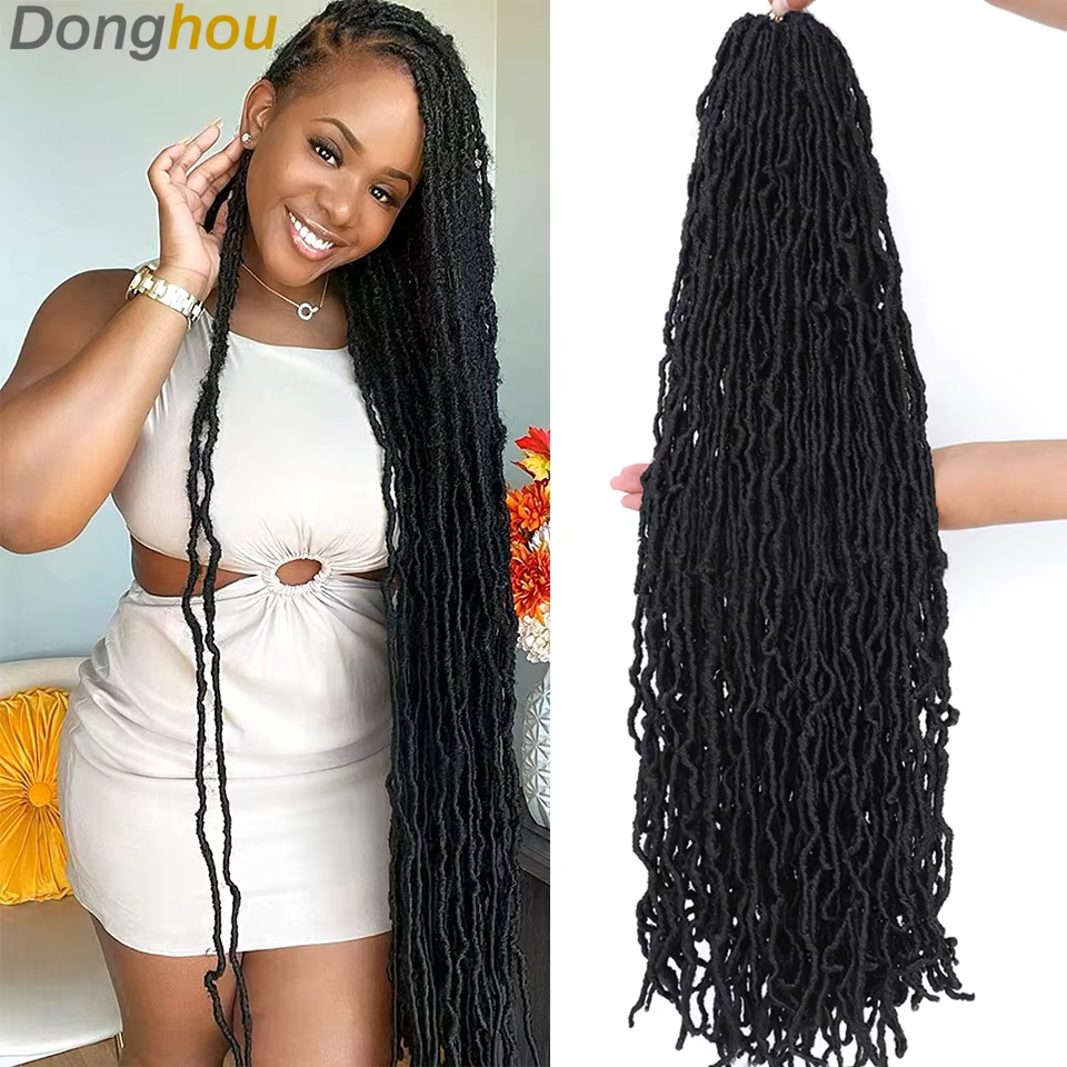 18 24 36 pouces 6 paquets nouveaux faux locs crochet cheveux meche faux locs crochet tresse doux loc