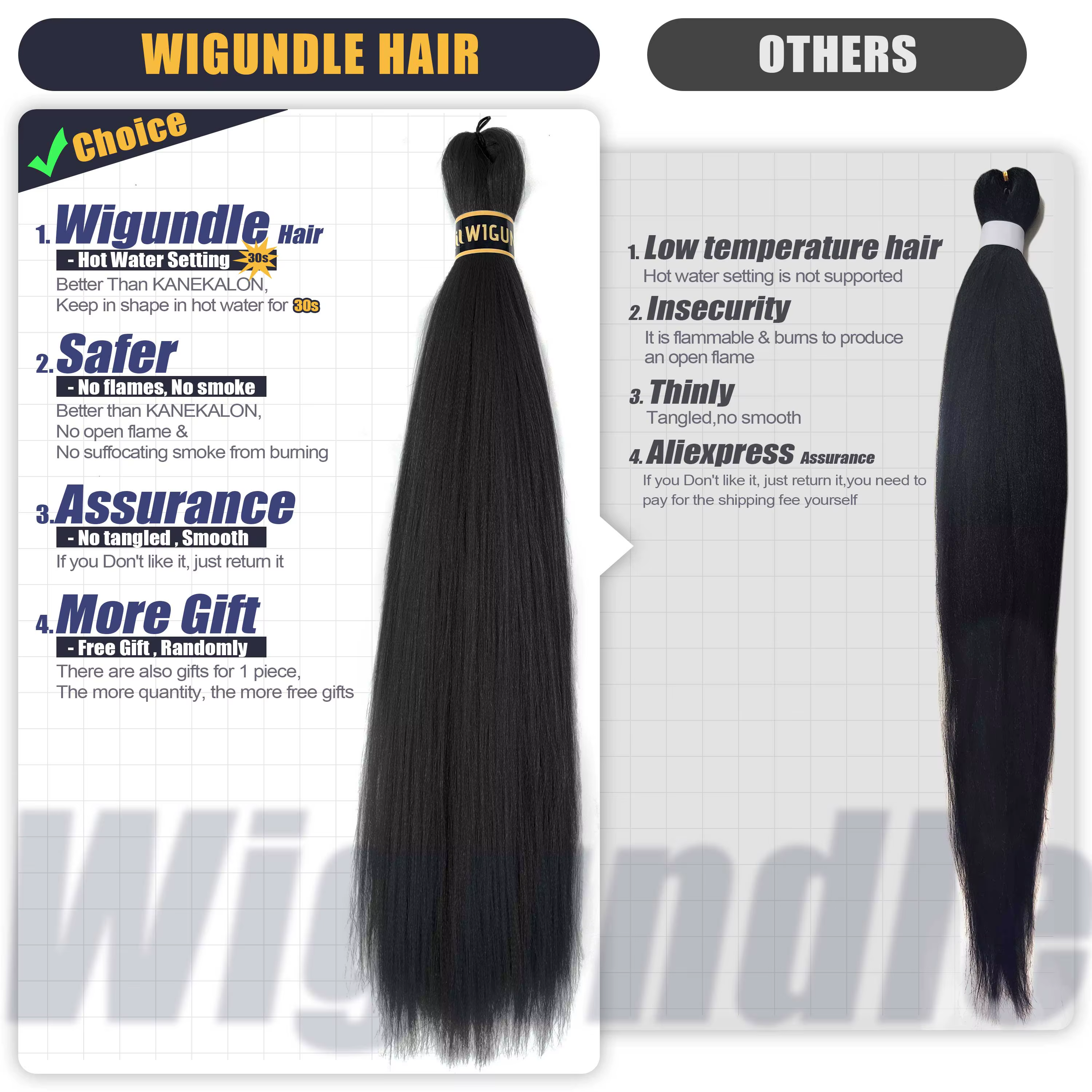 Wigundle Extensions de cheveux pour femmes boîte torsion tresses facile Crochet cheveux EZ pré-étiré