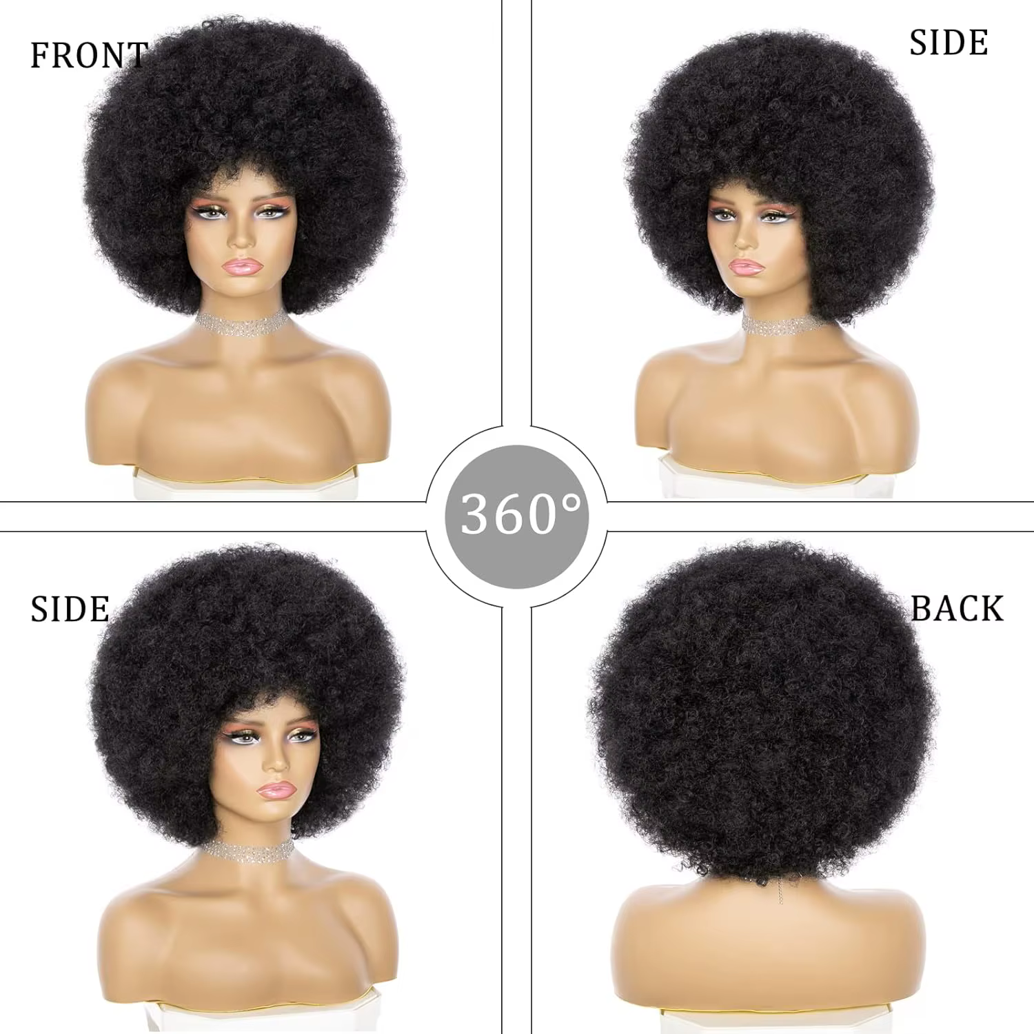 Perruque synthétique Afro bouclée et crépue pour femmes, perruques bouffantes noires et douces des a