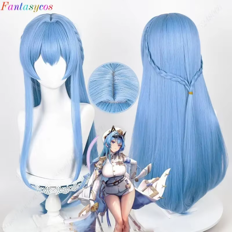 Nikke la déesse de la victoire casque Helen Cosplay perruque 85 cm perruque bleue Cosplay Anime Cosp
