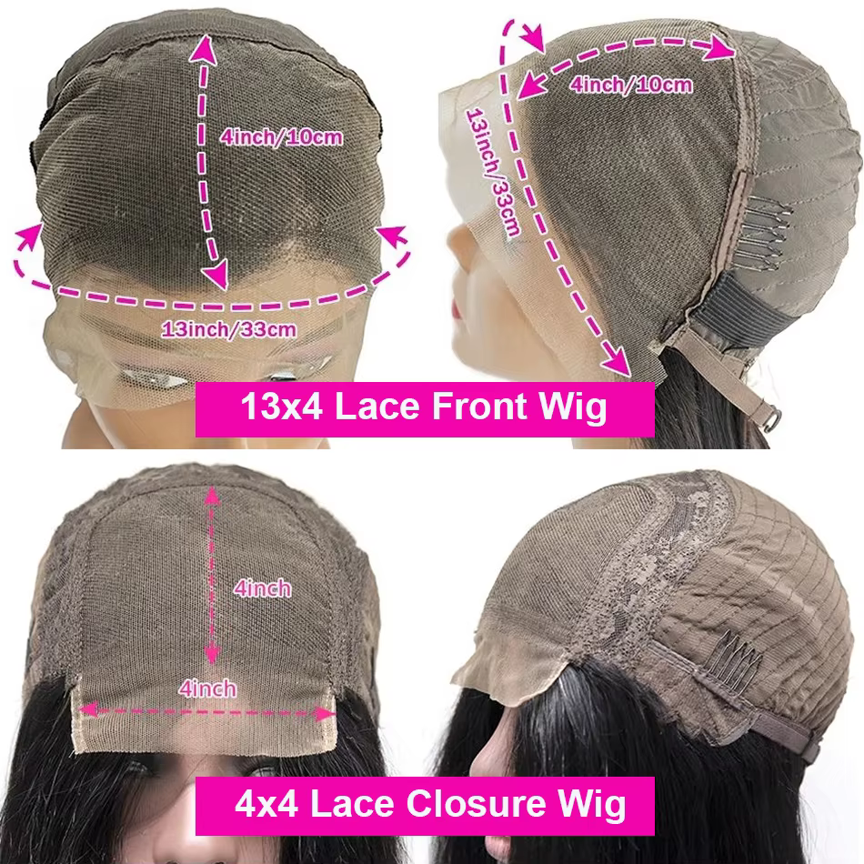 Perruque courte bob en cheveux brésiliens bouclés crépus avec closure en dentelle 4x4, 100% cheveux