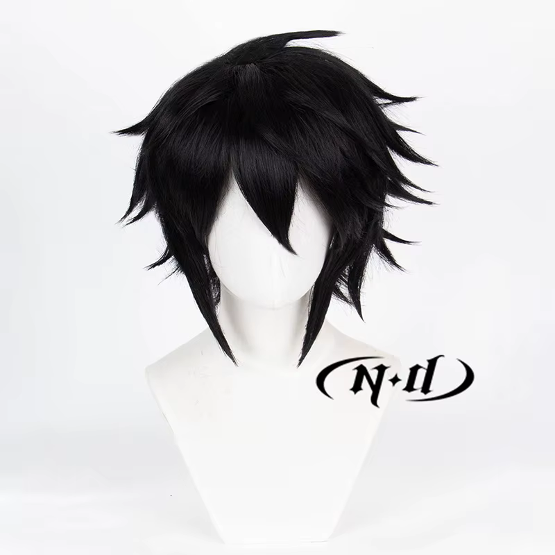 ND L Lawliet Cosplay perruques Note de mort Anime Cosplay désordre noir cheveux perruques pour bande
