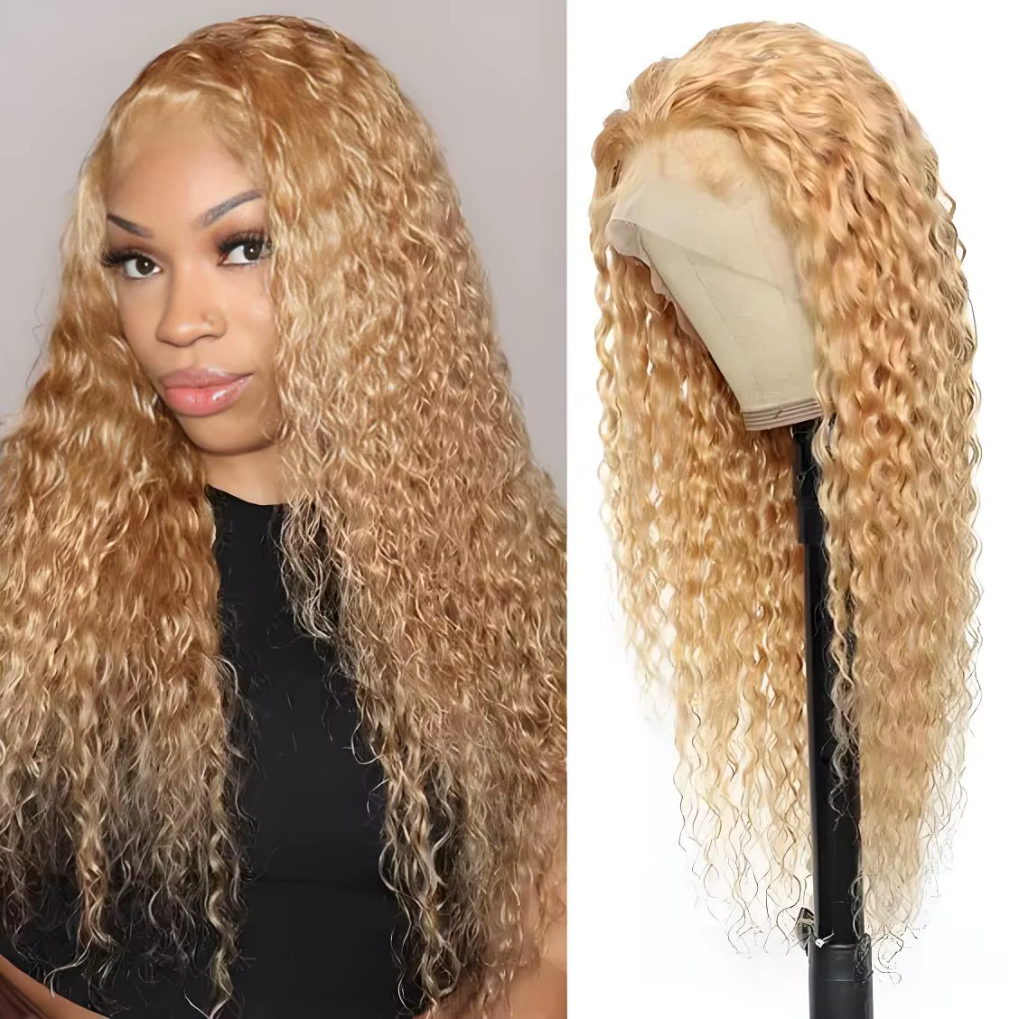 Perruque Lace Front Wig naturelle Remy, cheveux humains, blond miel 200%, 13x4, 13x6, HD, Deep 4x4, 