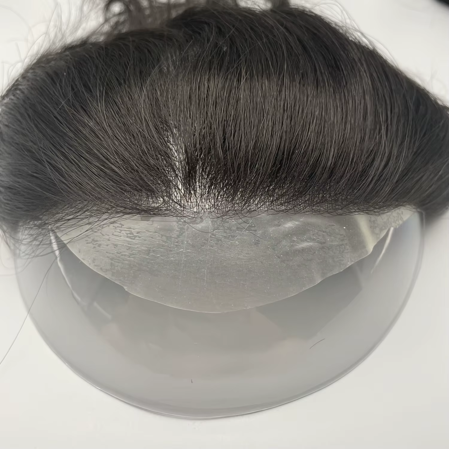 Hotsale 100% morceau de cheveux humains hommes Topper V boucle peau Super mince PU ligne avant systè